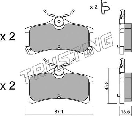 Trusting 465.0 - Brake Pad Set, disc brake www.autospares.lv