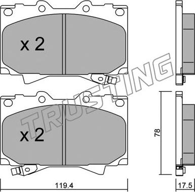 Trusting 468.0 - Bremžu uzliku kompl., Disku bremzes www.autospares.lv