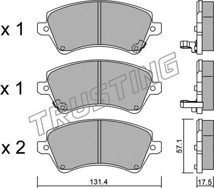 Trusting 462.0 - Bremžu uzliku kompl., Disku bremzes www.autospares.lv