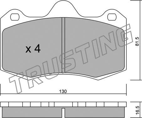 Trusting 407.0 - Bremžu uzliku kompl., Disku bremzes www.autospares.lv