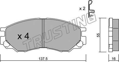 Trusting 416.0 - Bremžu uzliku kompl., Disku bremzes www.autospares.lv