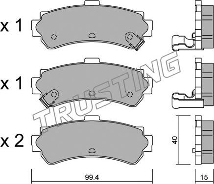 Trusting 418.0 - Bremžu uzliku kompl., Disku bremzes www.autospares.lv