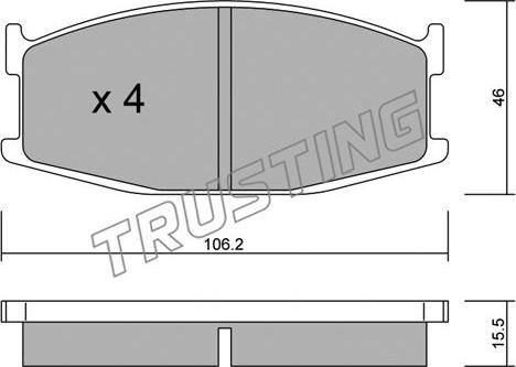 Trusting 484.0 - Bremžu uzliku kompl., Disku bremzes www.autospares.lv