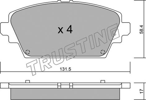 Trusting 480.0 - Bremžu uzliku kompl., Disku bremzes www.autospares.lv