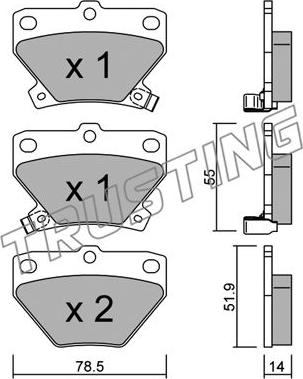 Trusting 439.0 - Bremžu uzliku kompl., Disku bremzes autospares.lv