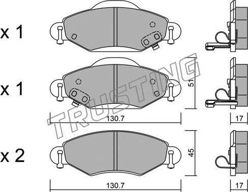 Trusting 436.0 - Bremžu uzliku kompl., Disku bremzes www.autospares.lv