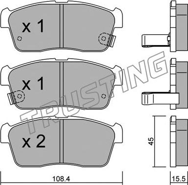 Trusting 430.0 - Тормозные колодки, дисковые, комплект www.autospares.lv