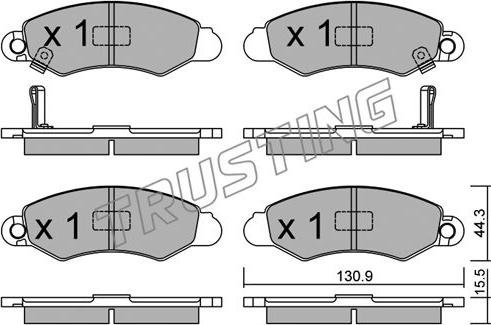 Trusting 433.0 - Bremžu uzliku kompl., Disku bremzes www.autospares.lv