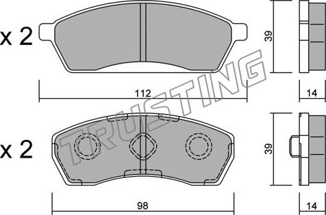 Trusting 425.0 - Bremžu uzliku kompl., Disku bremzes www.autospares.lv