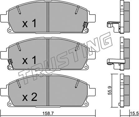 Trusting 421.2 - Тормозные колодки, дисковые, комплект www.autospares.lv