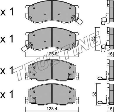 Trusting 472.0 - Тормозные колодки, дисковые, комплект www.autospares.lv