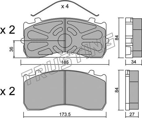 Trusting 599.0 - Bremžu uzliku kompl., Disku bremzes www.autospares.lv