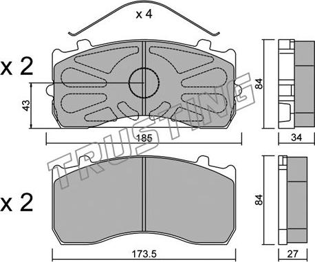 Trusting 599.1 - Bremžu uzliku kompl., Disku bremzes www.autospares.lv