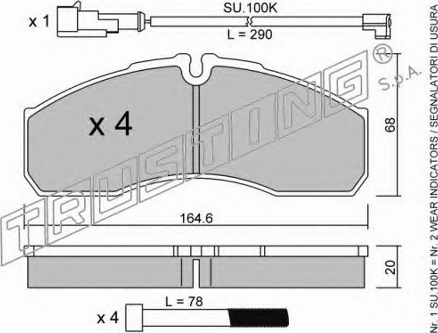 Trusting 594.0W - Bremžu uzliku kompl., Disku bremzes www.autospares.lv