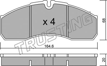 Trusting 594.3 - Bremžu uzliku kompl., Disku bremzes www.autospares.lv