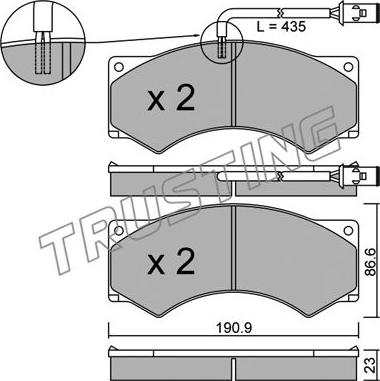 Trusting 595.1 - Bremžu uzliku kompl., Disku bremzes www.autospares.lv