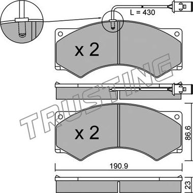 Trusting 595.2 - Bremžu uzliku kompl., Disku bremzes www.autospares.lv