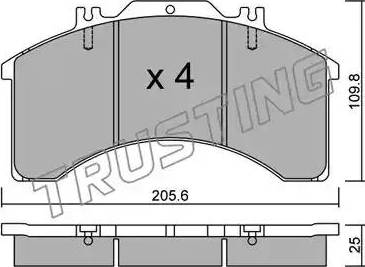 Trusting 596.0 - Bremžu uzliku kompl., Disku bremzes www.autospares.lv