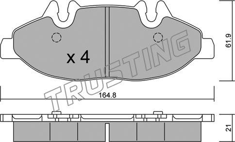 Trusting 591.0 - Bremžu uzliku kompl., Disku bremzes www.autospares.lv