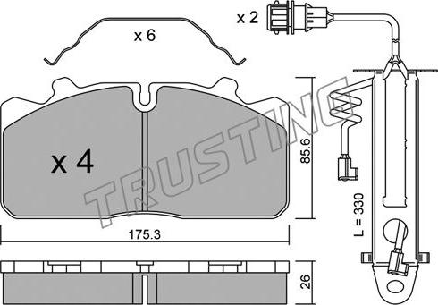 Trusting 598.3W - Bremžu uzliku kompl., Disku bremzes www.autospares.lv