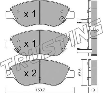 Trusting 593.2 - Bremžu uzliku kompl., Disku bremzes www.autospares.lv