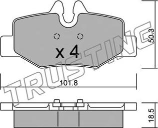 Trusting 592.0 - Bremžu uzliku kompl., Disku bremzes www.autospares.lv