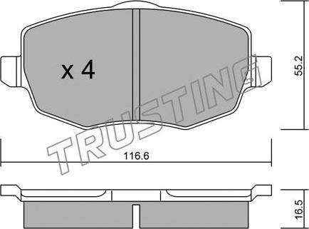 Trusting 544.0 - Bremžu uzliku kompl., Disku bremzes www.autospares.lv