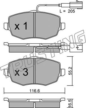 Trusting 544.1 - Bremžu uzliku kompl., Disku bremzes www.autospares.lv