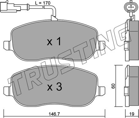 Trusting 546.1 - Bremžu uzliku kompl., Disku bremzes www.autospares.lv