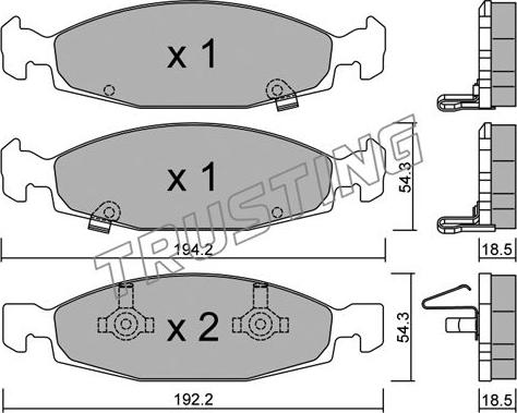 Trusting 541.0 - Bremžu uzliku kompl., Disku bremzes www.autospares.lv