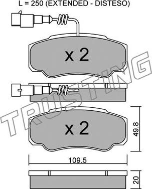 Trusting 548.1 - Тормозные колодки, дисковые, комплект www.autospares.lv