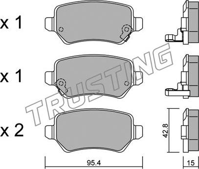 Trusting 558.0 - Тормозные колодки, дисковые, комплект www.autospares.lv