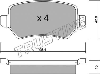 Trusting 558.1 - Bremžu uzliku kompl., Disku bremzes www.autospares.lv