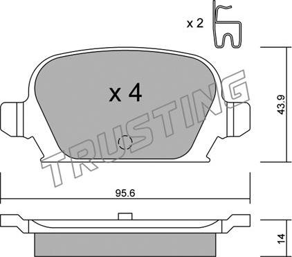 Trusting 557.0 - Bremžu uzliku kompl., Disku bremzes autospares.lv