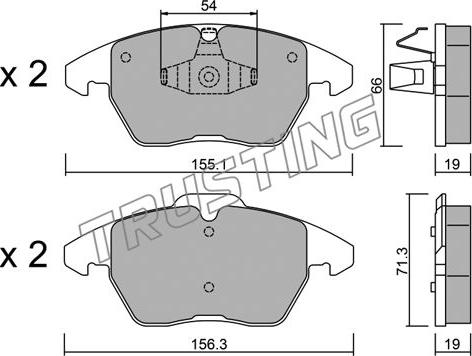 Trusting 564.1 - Brake Pad Set, disc brake www.autospares.lv