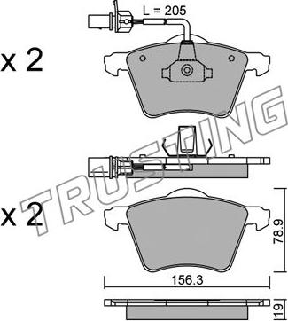 Trusting 566.1 - Brake Pad Set, disc brake www.autospares.lv