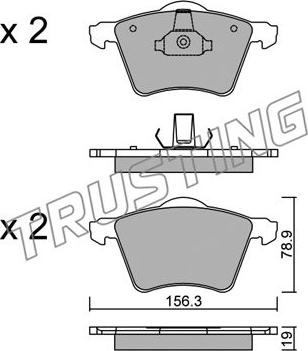 Trusting 566.2 - Brake Pad Set, disc brake www.autospares.lv