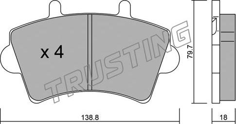 Trusting 561.0 - Bremžu uzliku kompl., Disku bremzes autospares.lv