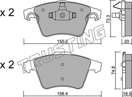 Trusting 568.3 - Bremžu uzliku kompl., Disku bremzes autospares.lv