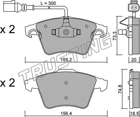 Trusting 568.2 - Bremžu uzliku kompl., Disku bremzes www.autospares.lv