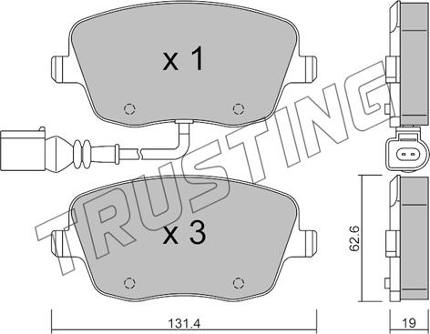 Trusting 563.1 - Bremžu uzliku kompl., Disku bremzes autospares.lv