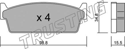 Trusting 509.0 - Тормозные колодки, дисковые, комплект www.autospares.lv