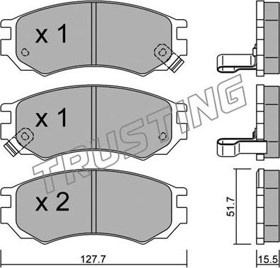 Trusting 504.0 - Bremžu uzliku kompl., Disku bremzes www.autospares.lv