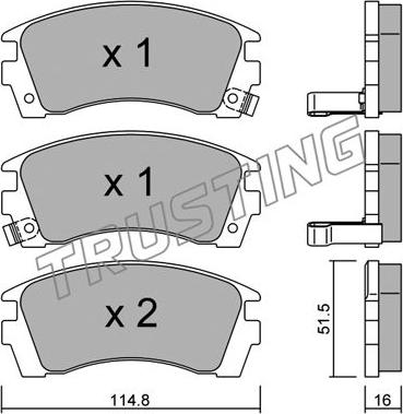 Trusting 503.0 - Bremžu uzliku kompl., Disku bremzes www.autospares.lv