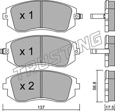 Trusting 516.0 - Bremžu uzliku kompl., Disku bremzes www.autospares.lv