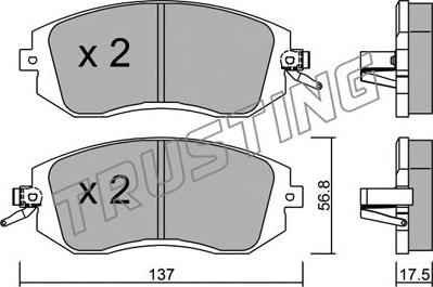 Trusting 516.1 - Bremžu uzliku kompl., Disku bremzes www.autospares.lv