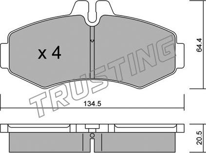 Trusting 589.0 - Bremžu uzliku kompl., Disku bremzes www.autospares.lv