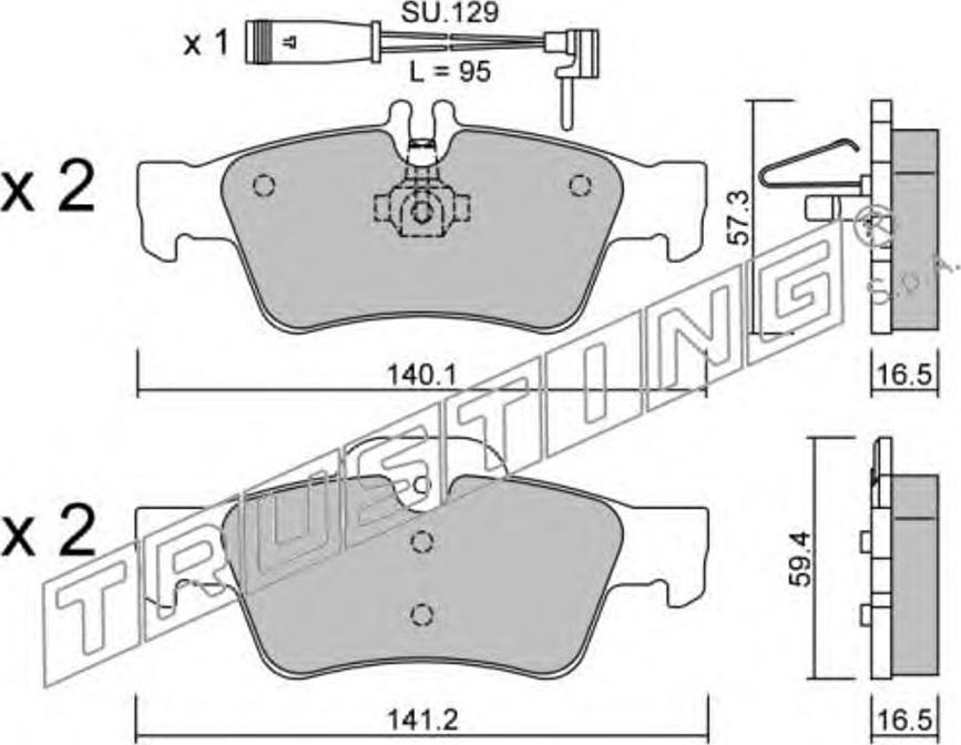 Trusting 5840W - Bremžu uzliku kompl., Disku bremzes www.autospares.lv