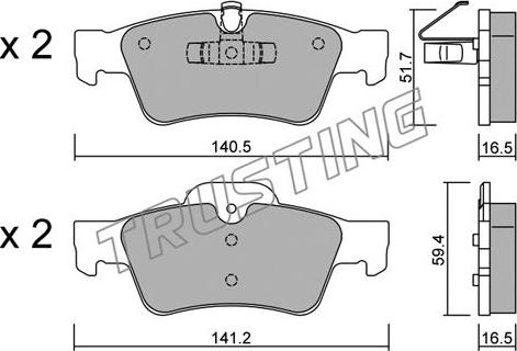 Trusting 584.1 - Bremžu uzliku kompl., Disku bremzes www.autospares.lv