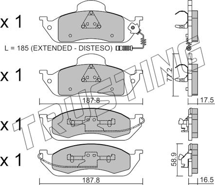 Trusting 585.0 - Bremžu uzliku kompl., Disku bremzes www.autospares.lv